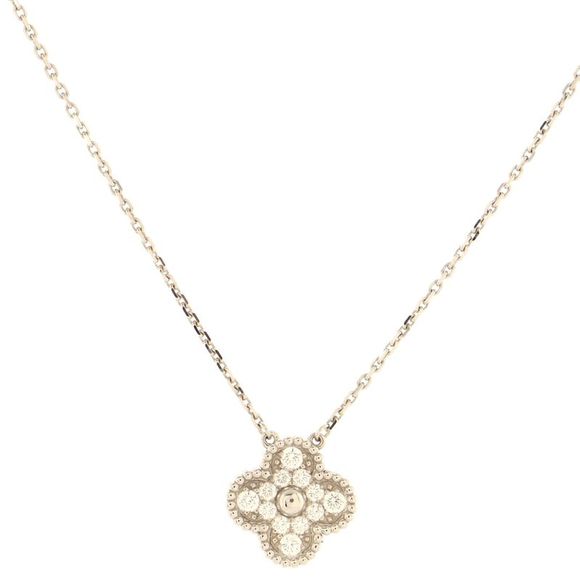 Van Cleef & Arpels Jewelry - Van Cleef & Arpels Vintage Alhambra Pendant Necklace 18K White Gold and Diamonds